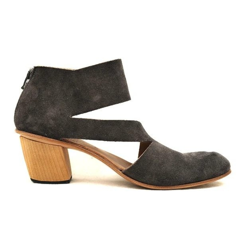 Cydwoq Facade-S Suede Artisan Wood Block Heels 37 US 7 Avant Garde Lagenlook